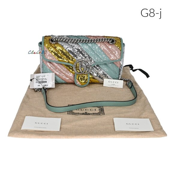 Gucci 443497 GG Marmont Sequin Shoulder Bag - Picture 6 of 12